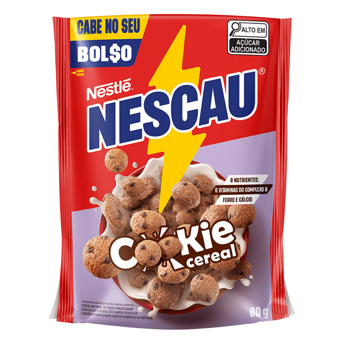 Cereal Matinal Cookies Nescau Nestlé 80g Sachê Crocante