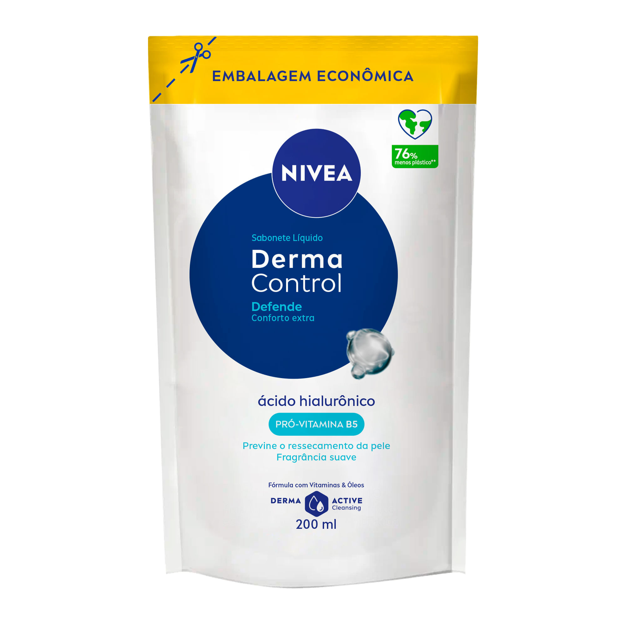 Refil Sabonete Líquido Hidratante Nivea Derma Control 200ml