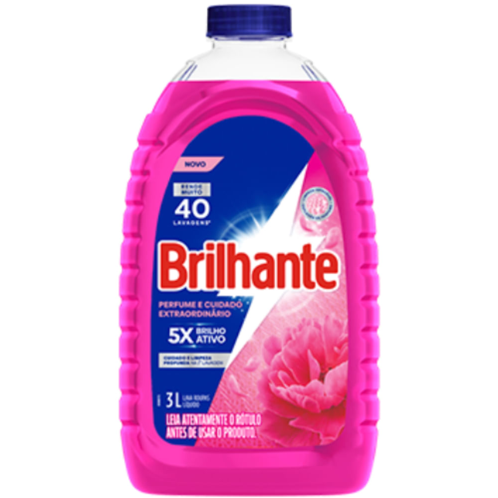 Lava-Roupas Sabão Líquido Brilhante Perfume e Cuidado Extraordinário Galão 3L