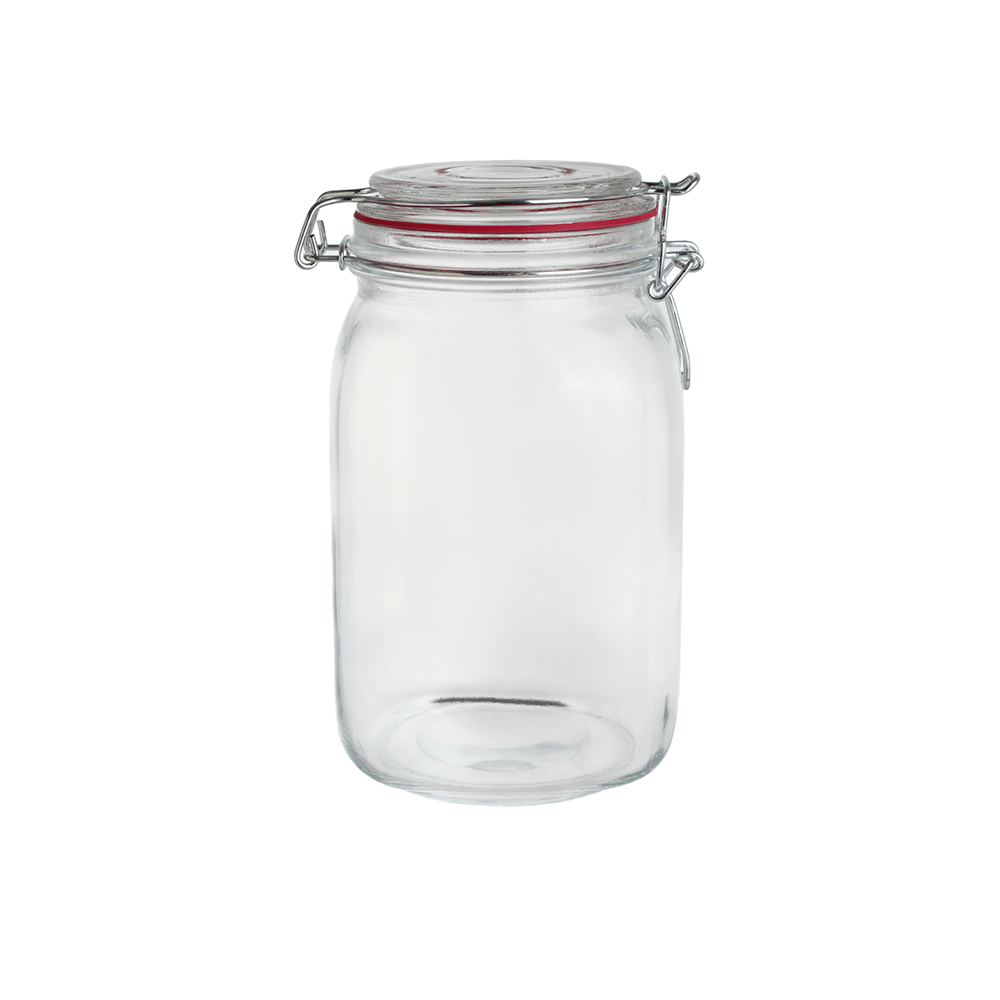 Pote Hermético Vidro 1,45L Casual Home Quadrado com Trava
