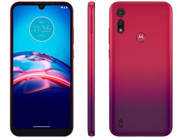Smartphone Motorola E6S 32GB Vermelho Magenta 4G Octa-Core 2GB RAM 6,1” Câm. Dupla + Selfie 5MP