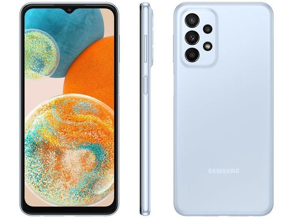 Smartphone Samsung Galaxy A23 128GB Azul 5G Octa-Core 4GB RAM 6,6” Câm. Quádrupla + Selfie 8MP