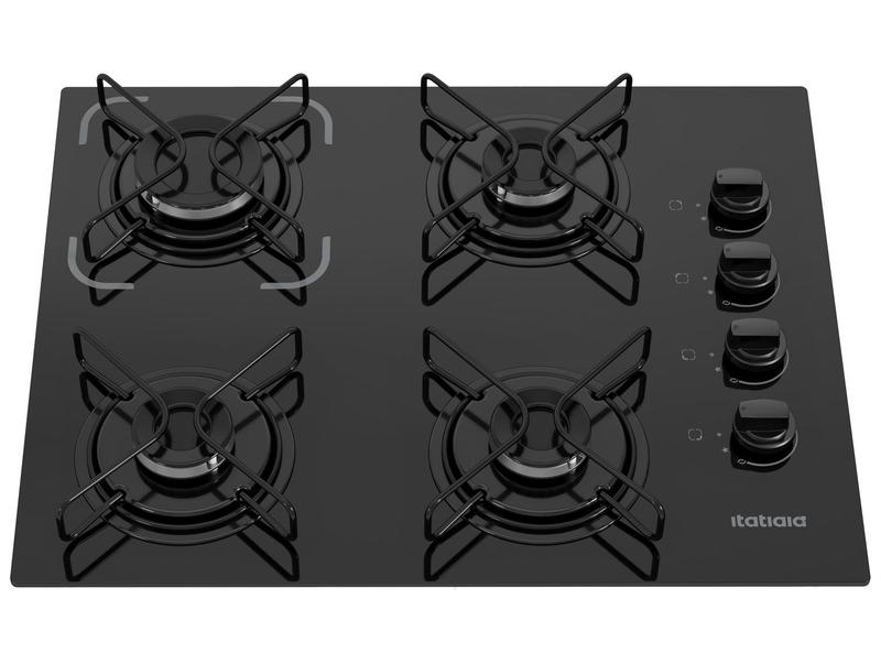 Cooktop 4 Bocas a Gás Itatiaia Essencial Vidro Temperado Superautomático Bivolt