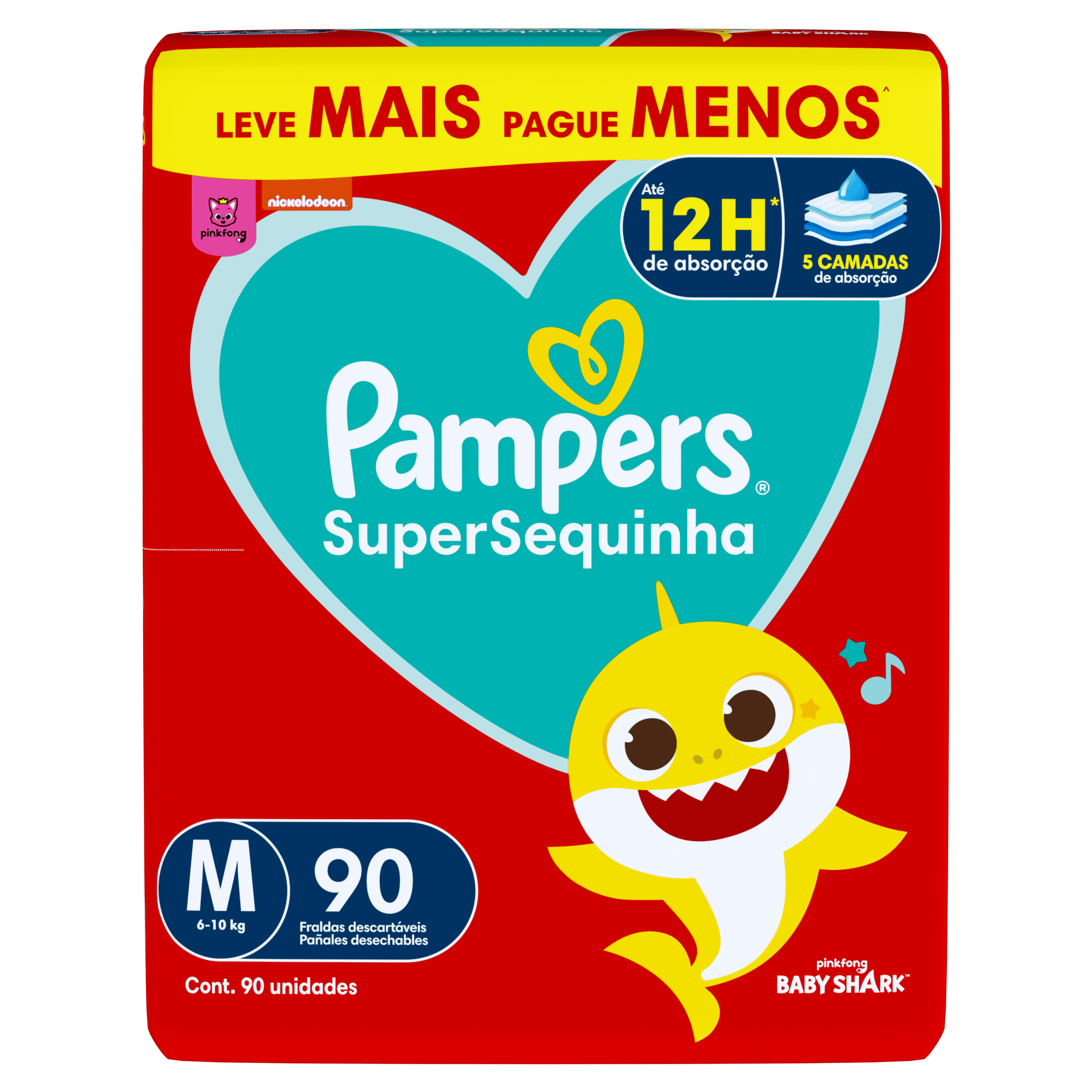 PAMPERS SUPERSEQUINHA JUMBO MED 90