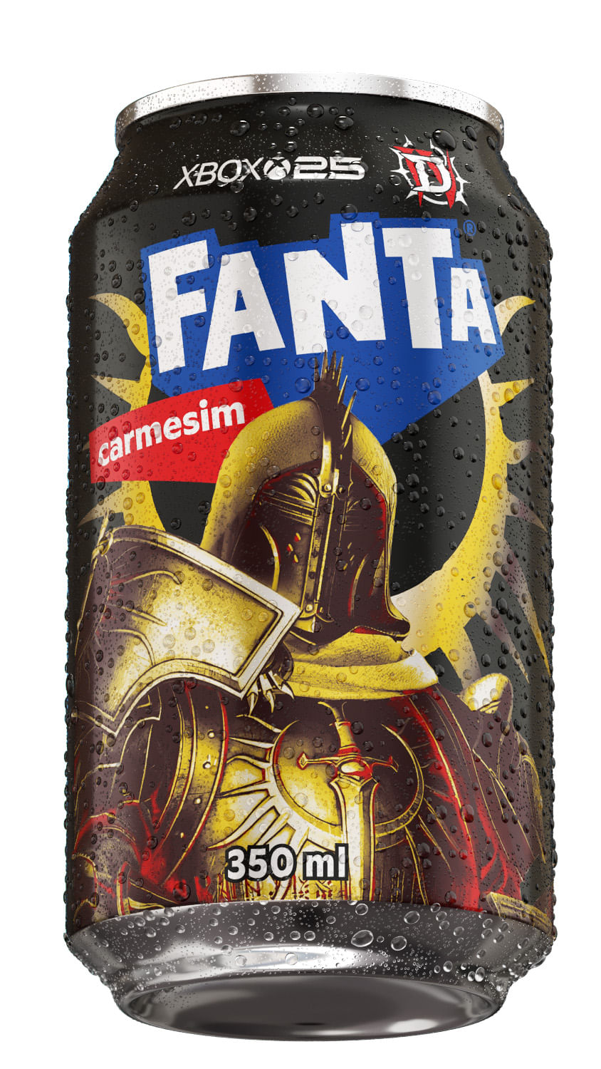 Refrigerante Cereja Carmesin Fanta 350ml Edição Limitada Xbox Diablo IV