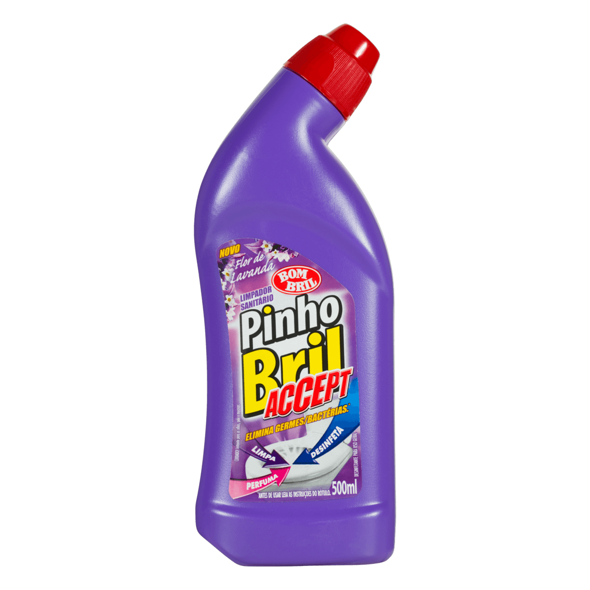 Limpador Desinfetante para Uso Geral Sanitário Flor de Lavanda Pinho Bril Accept Squeeze 500ml