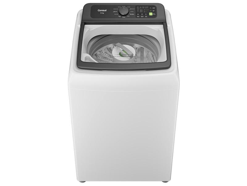 Lavadora de Roupas Consul CWN14AB 14kg 12 Programas Cesto Inox Branca 110V/220V