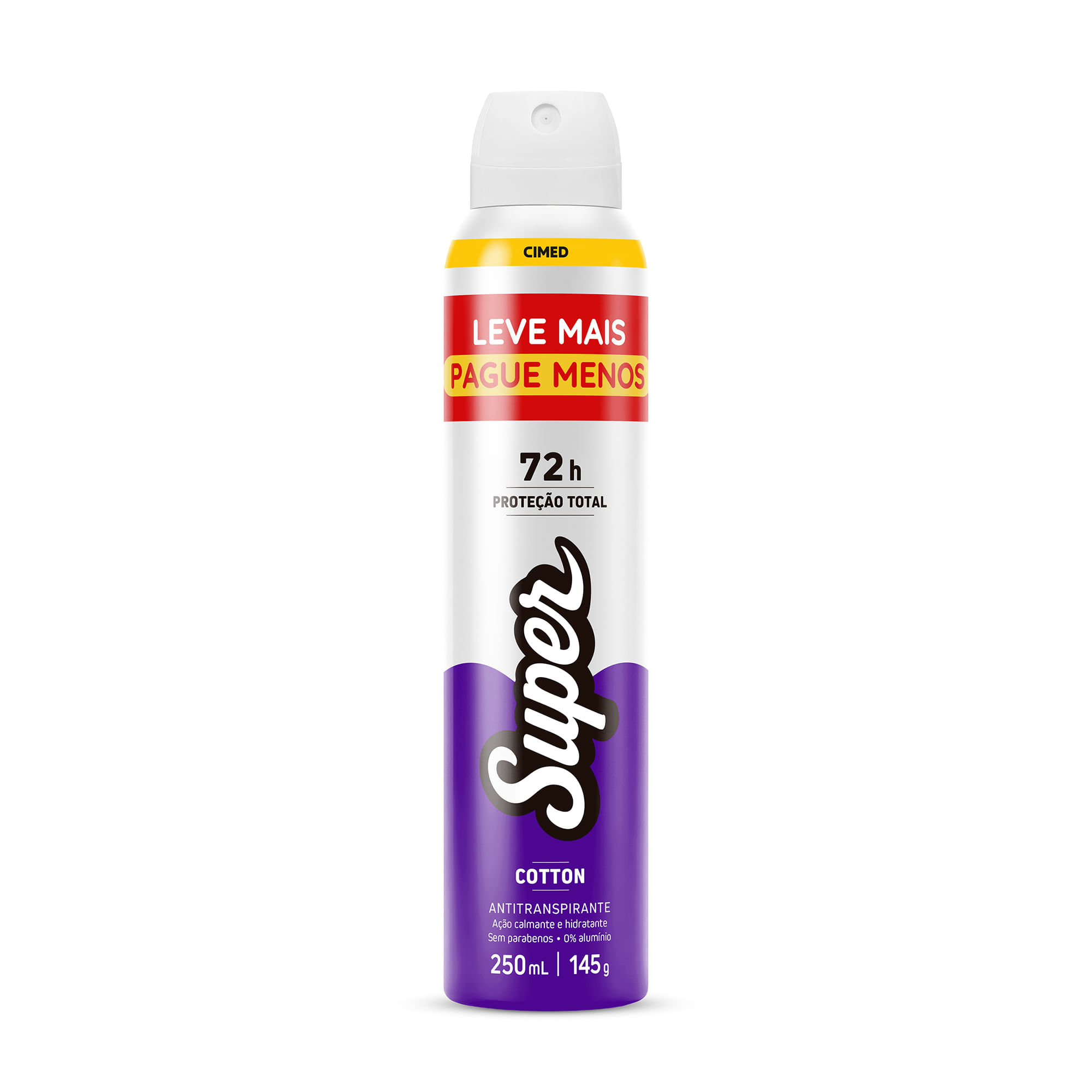 Desodorante Antitranspirante Aerosol Cimed Super Cotton 250ml