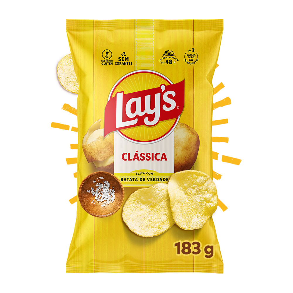 Batata Frita Lisa Clássica Elma Chips 183g Crocante