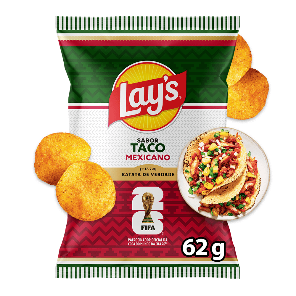 Batata Frita Taco Mexicano Lay's Elma Chips 62g Crocante