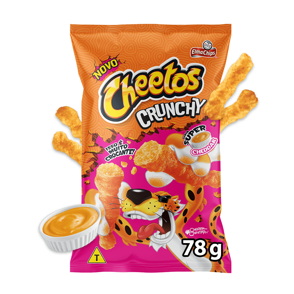 Salgadinho de Milho Crunchy Super Cheddar Elma Chips 78g Assado
