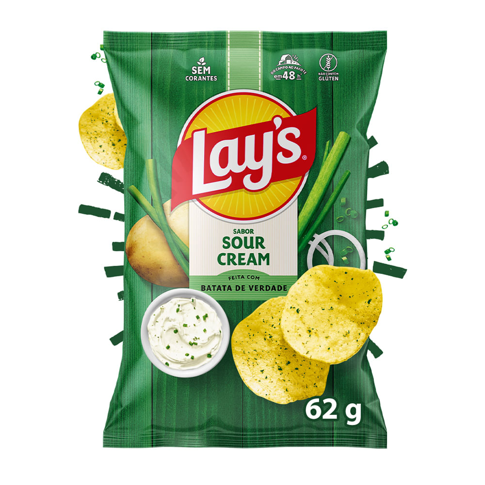Batata Frita Sour Cream Elma Chips 62g Crocante
