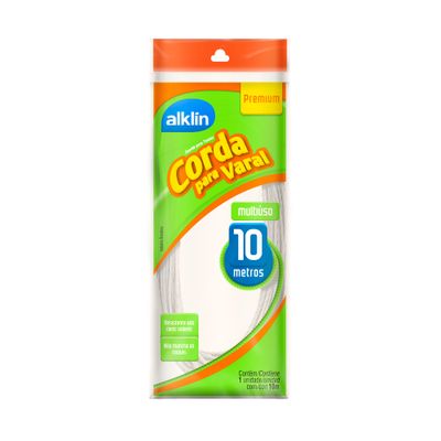 Corda para Varal Fio Trançado 10m Alklin Proteção UV Branca