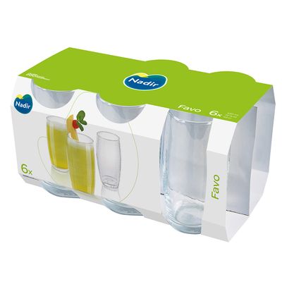 Jogo de Copos Vidro 300ml Nadir Figueiredo Favo 6 Peças