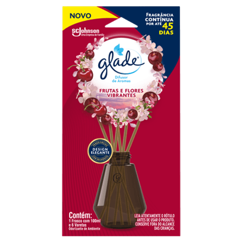 Odorizante de Ambiente Difusor de Aromas Glade Líquido Frutas e Flores Vibrantes 100ml