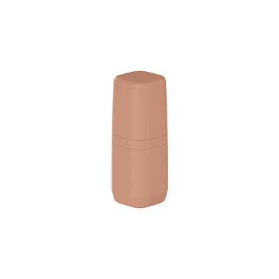 Porta Escova Plástico 20cm Ou Aura Marrom Amêndoa com Tampa