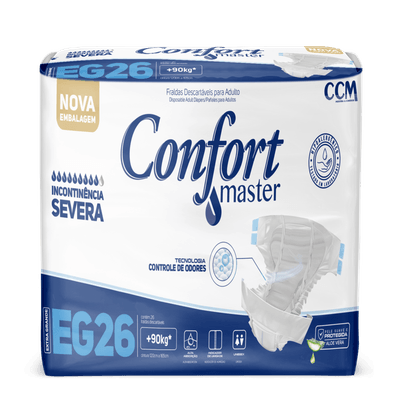 Fralda Geriátrica Hipoalergênica Confort Master Econômica 26un XG