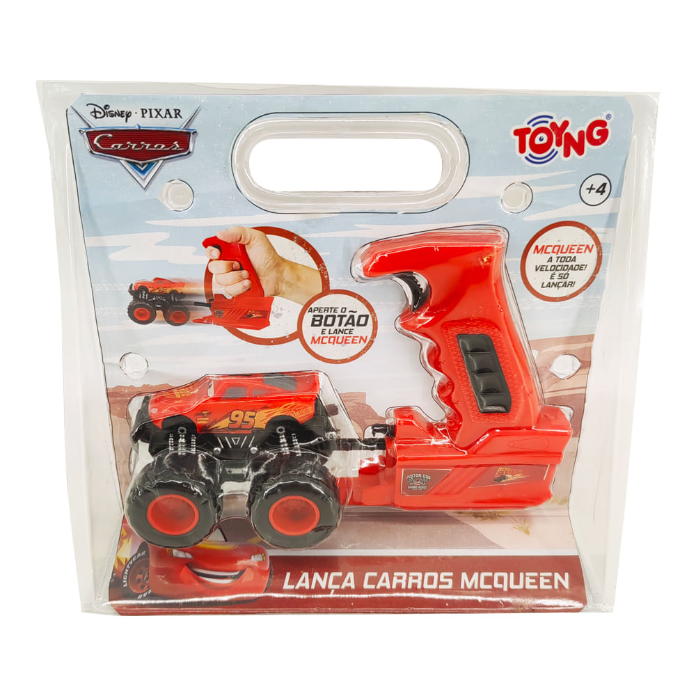 Carrinho Infantil Lança Carros McQueen Toyng Disney Pixar 3 a 4 Anos Vermelho