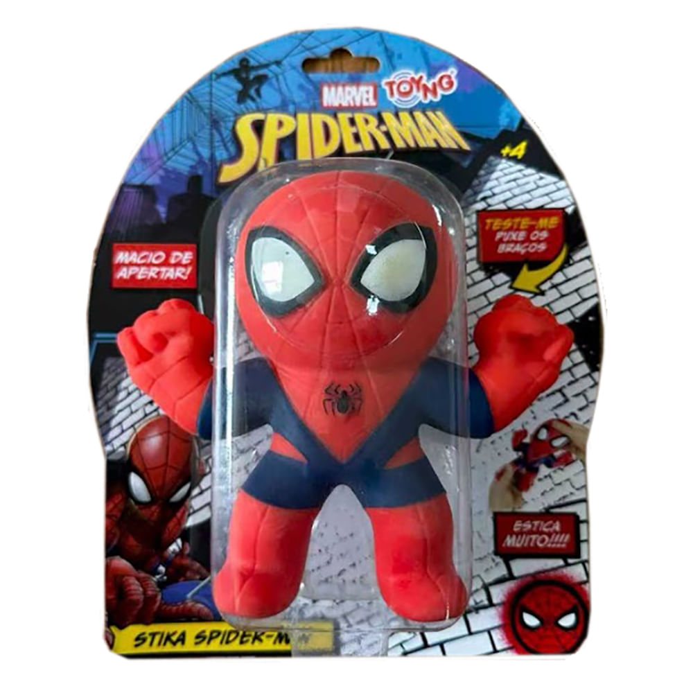 Boneco de Ação Flexível Toyng Stika Marvel Homem-Aranha 16cm
