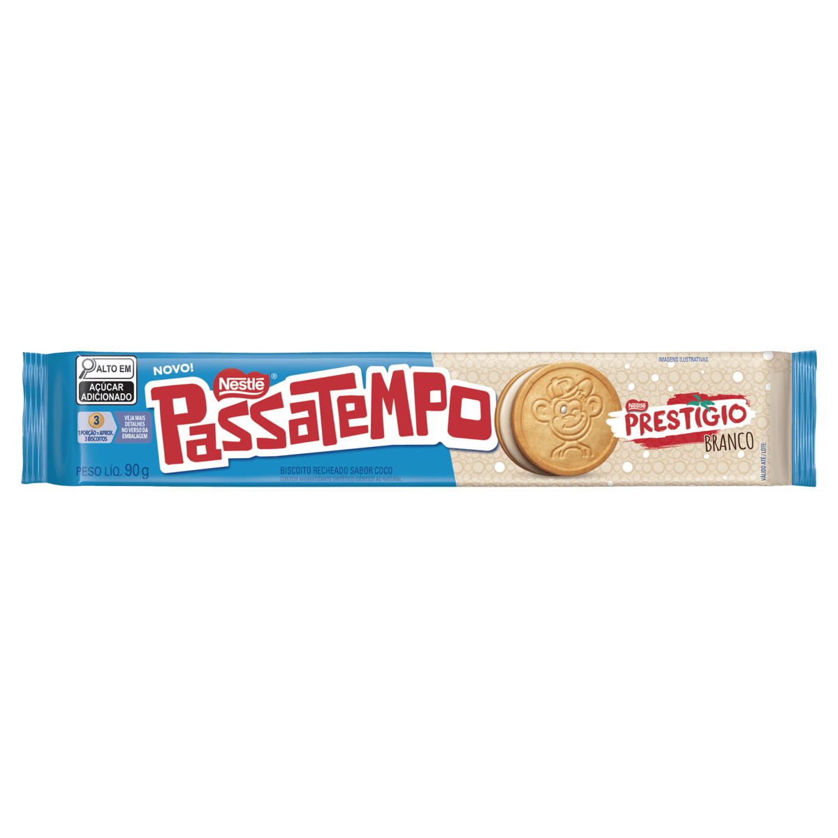 Biscoito Recheado Prestígio Passatempo Nestlé 90g Sabor Coco