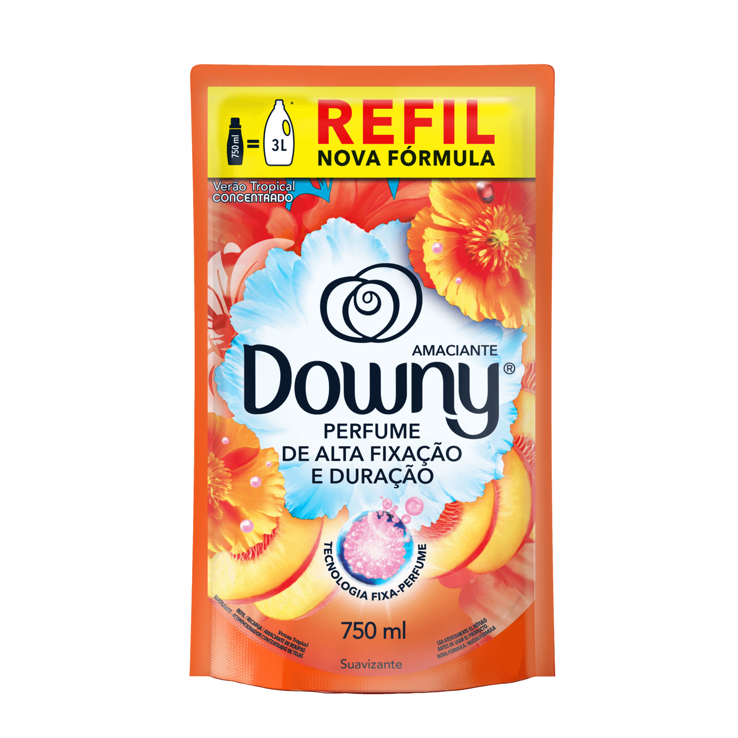 Amaciante Concentrado Downy Líquido Verão Tropical Refil 750ml