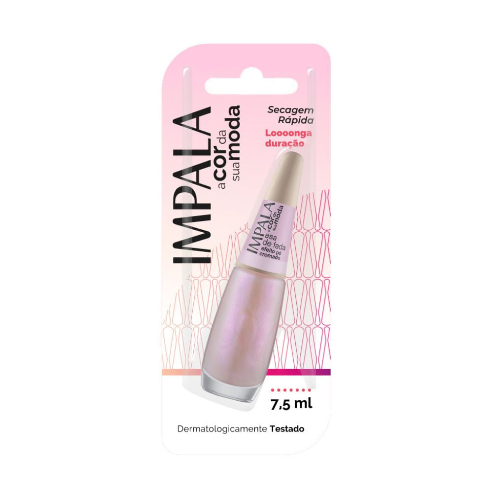 Esmalte Efeito Pó Cromado Impala A Cor da Moda Asa de Fada 7,5ml