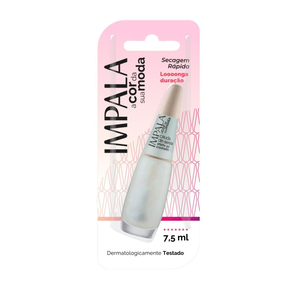 Esmalte Efeito Pó Cromado Impala A Cor da Moda Cauda de Sereia 7,5ml