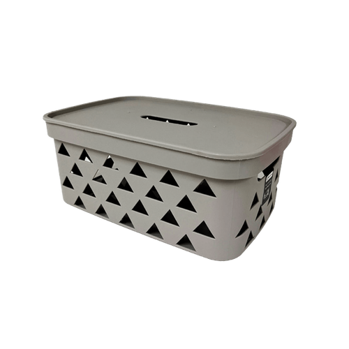 Caixa Organizadora Plástico 6,8L Homeplay com Tampa Empilhável