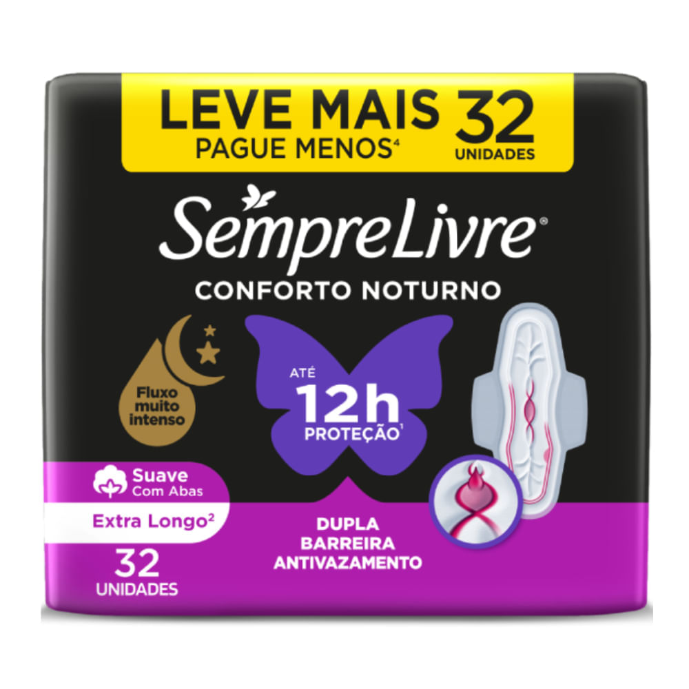 Absorvente Adapt Plus Noite e Dia 32 Unidades Sempre Livre Proteção 10 Horas