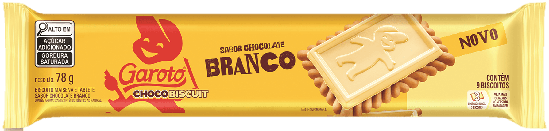 CHOCOBISCUIT CHOC BRANCO 78G GAROTO