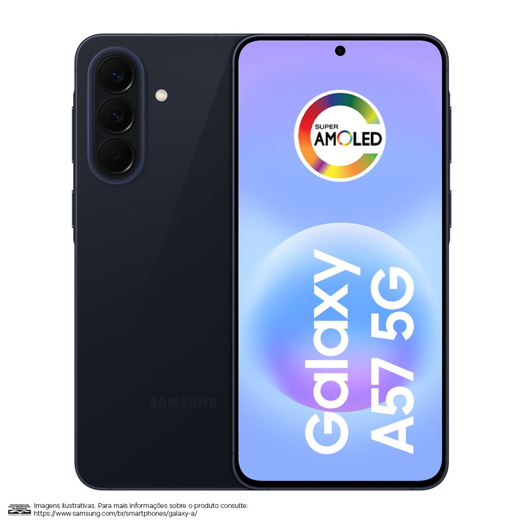 Samsung Galaxy A57 5G 256GB 8GB RAM Escuro Tela 6.7" Super AMOLED Câmera 50MP IP68 AI