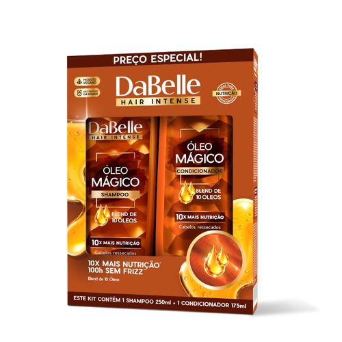 Kit Shampoo e Condicionador Nutritivo DaBelle Óleo Mágico Cabelos Ressecados 425ml