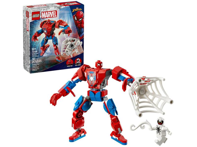 Blocos de Montar Criativo Lego Marvel Robô do Homem-Aranha vs Anti-Venom 107 Peças