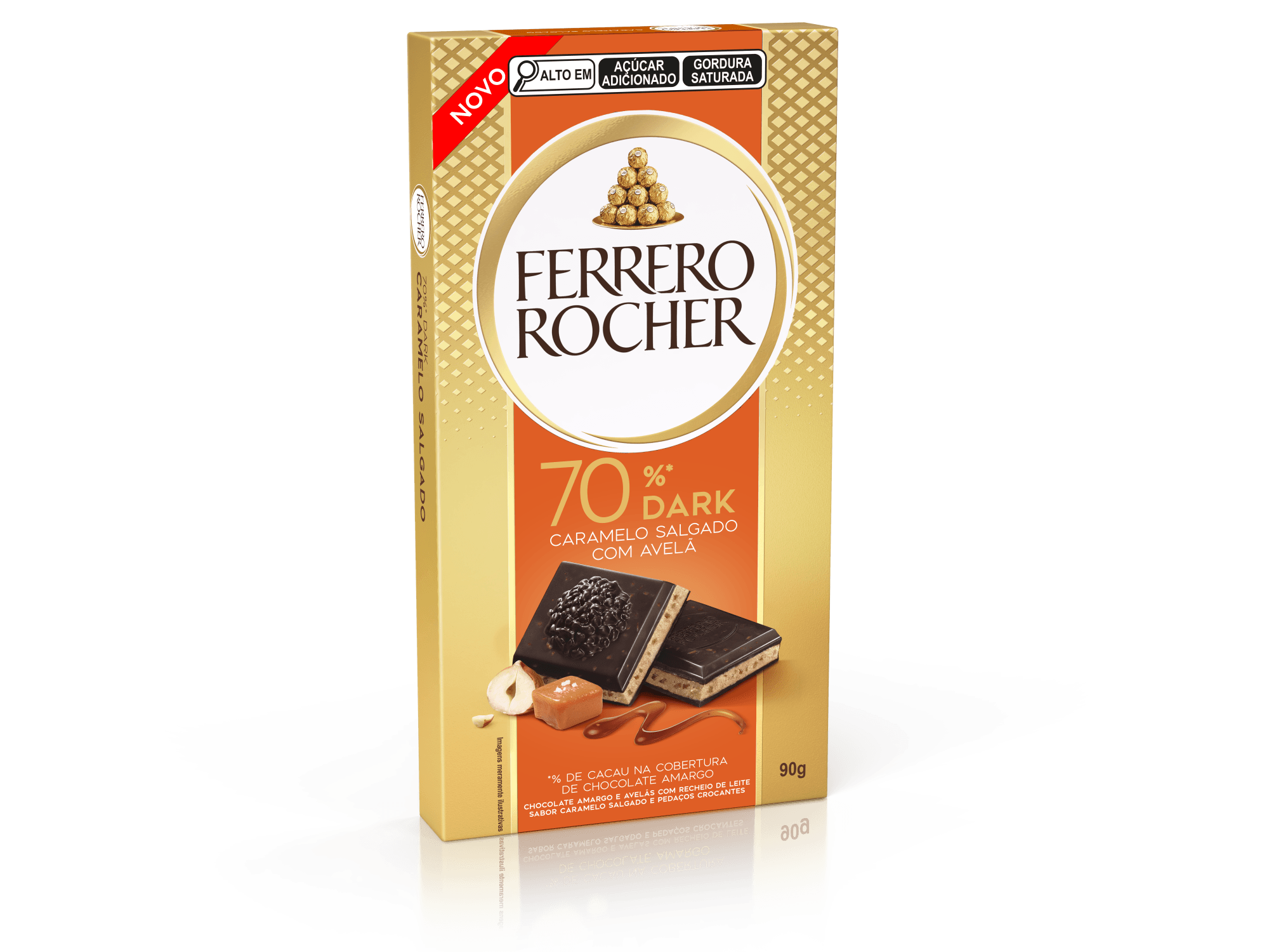 Chocolate Dark Caramelo Salgado Ferrero Rocher 90g Sem Glúten