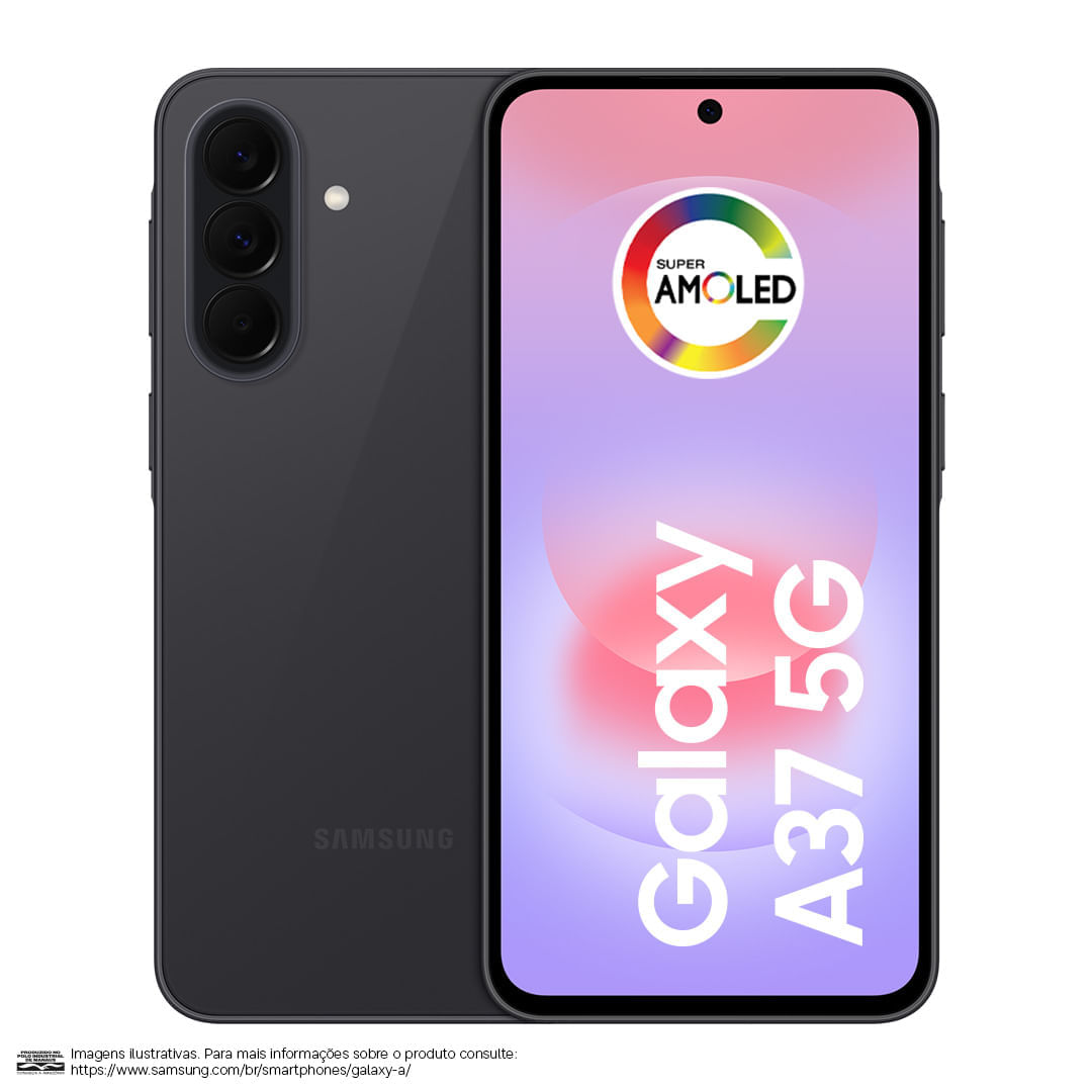Smartphone Samsung Galaxy A37 5G 128GB 6GB RAM Câmera Tripla 50MP Tela Super AMOLED 6.7" Recursos AI
