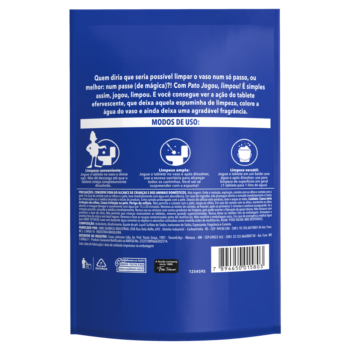 Limpador Sanitário Tablete Marine Pato 60g 6 Unidades