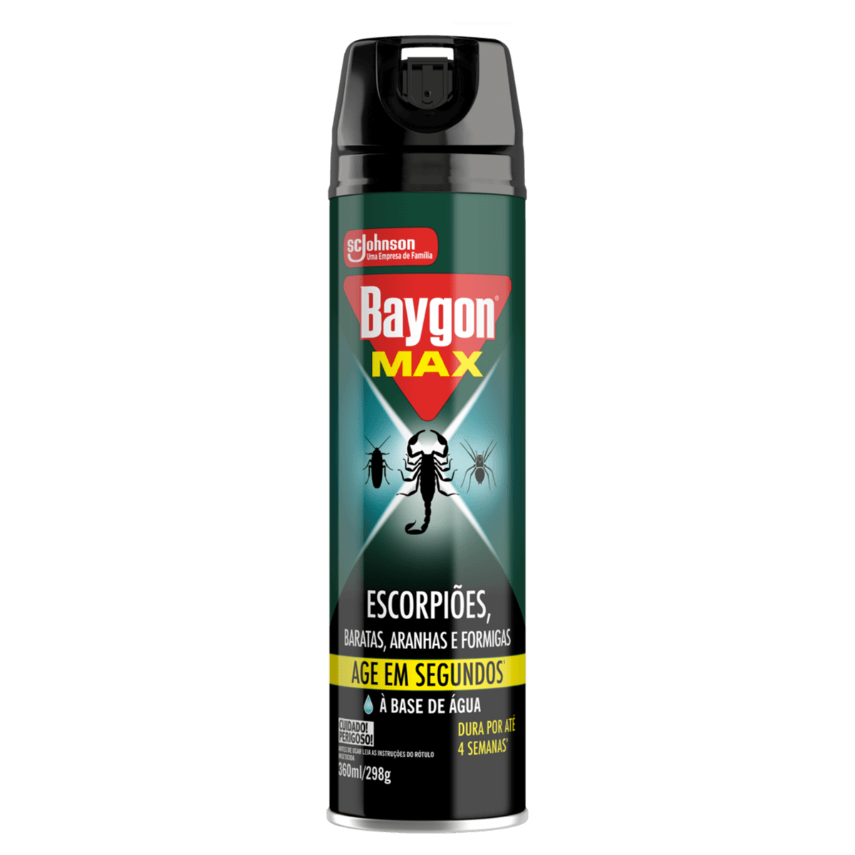 Inseticida Aerossol à Base de Água Baygon Max Frasco 360ml Spray
