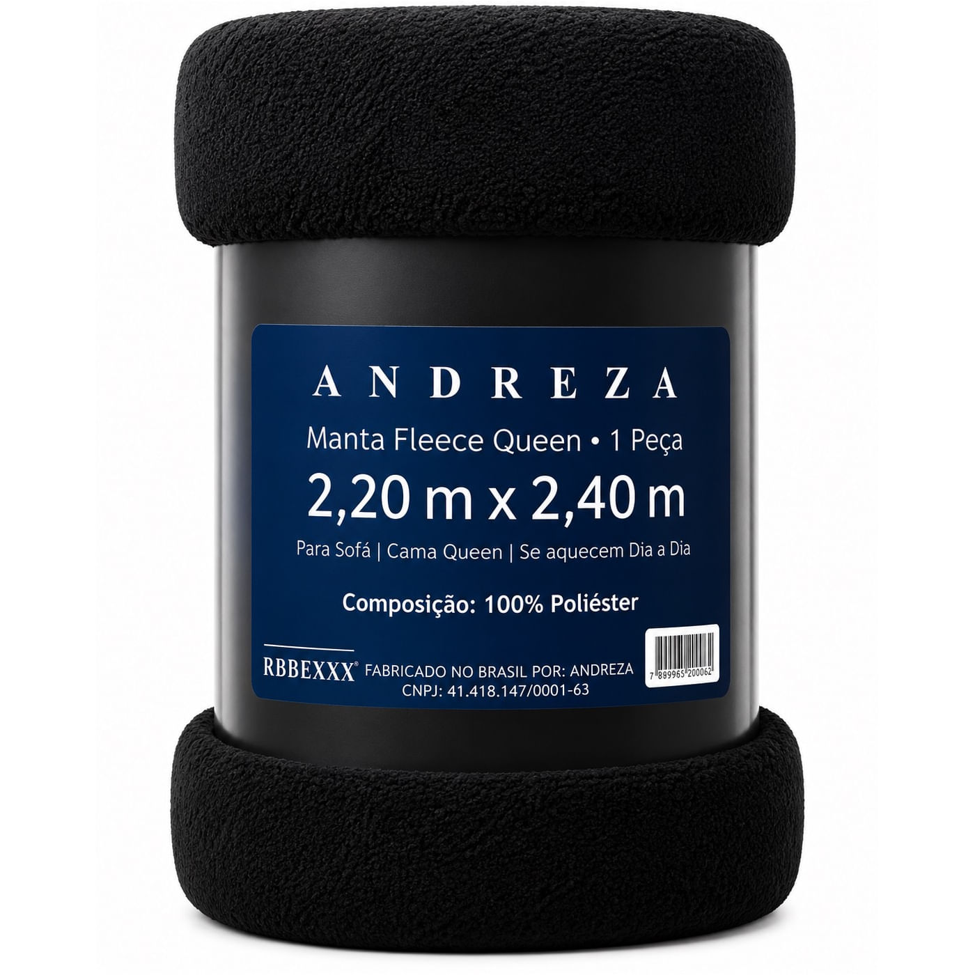 Manta Queen Fleece Liso Andreza 100% Poliéster Toque Macio Sortido