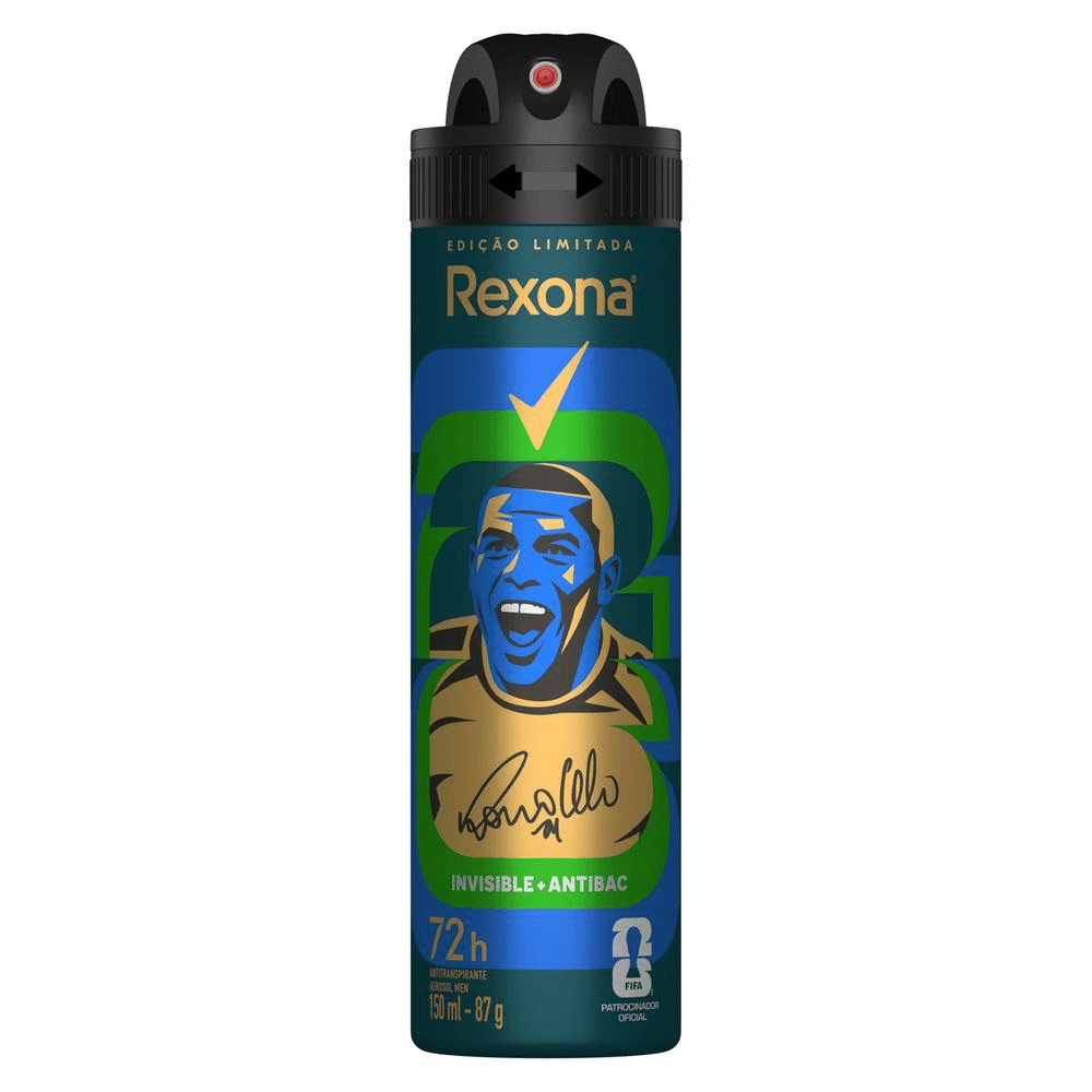 Desodorante Antitranspirante Masculino Rexona Antibacterial + Invisible 150ml