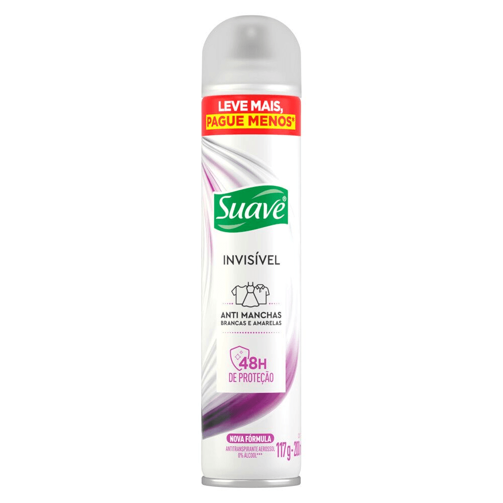 Desodorante Antitranspirante Feminino Suave Invisível Aerosol 200ml