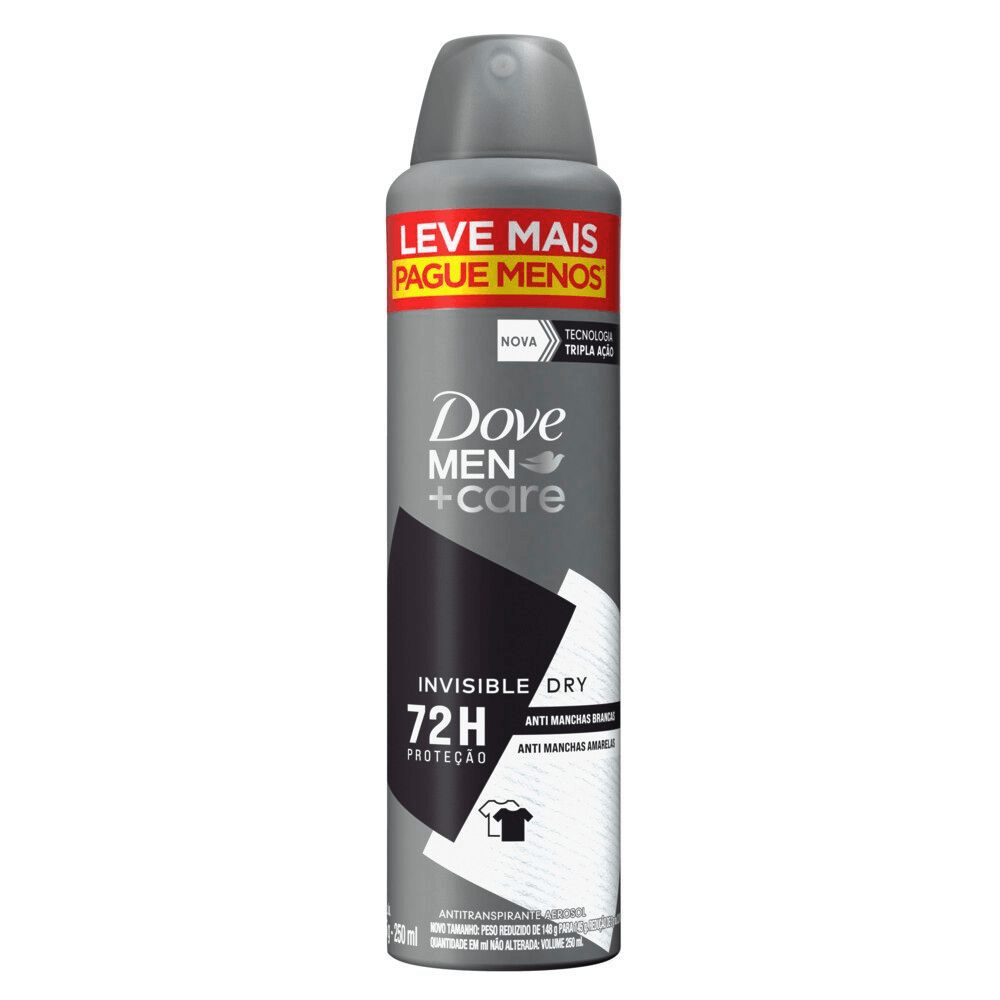 Desodorante Aerossol Antitranspirante Dove Men+Care Invisible Dry 250ml