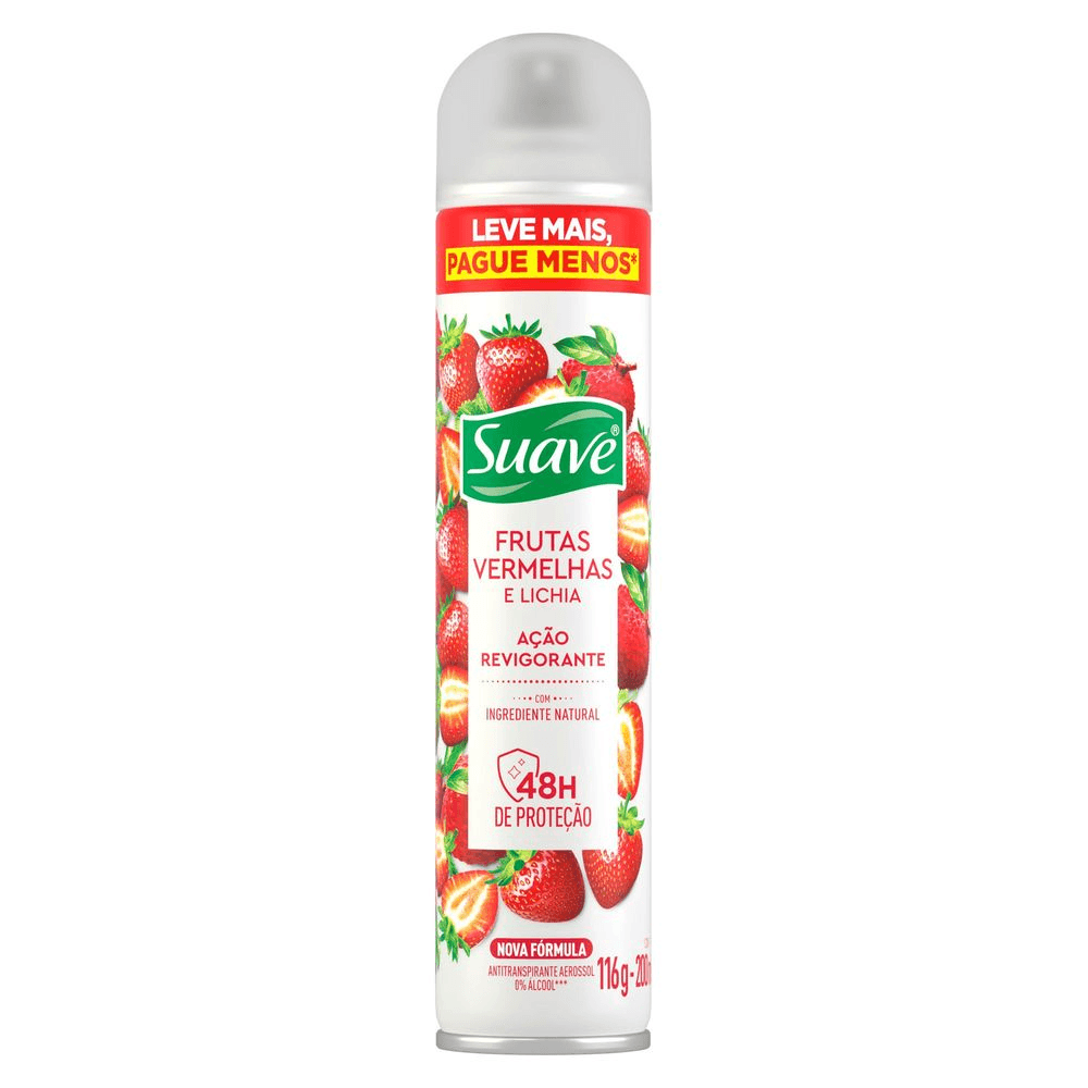 Desodorante Antitranspirante Aerossol Suave Frutas Vermelhas e Lichia 200ml