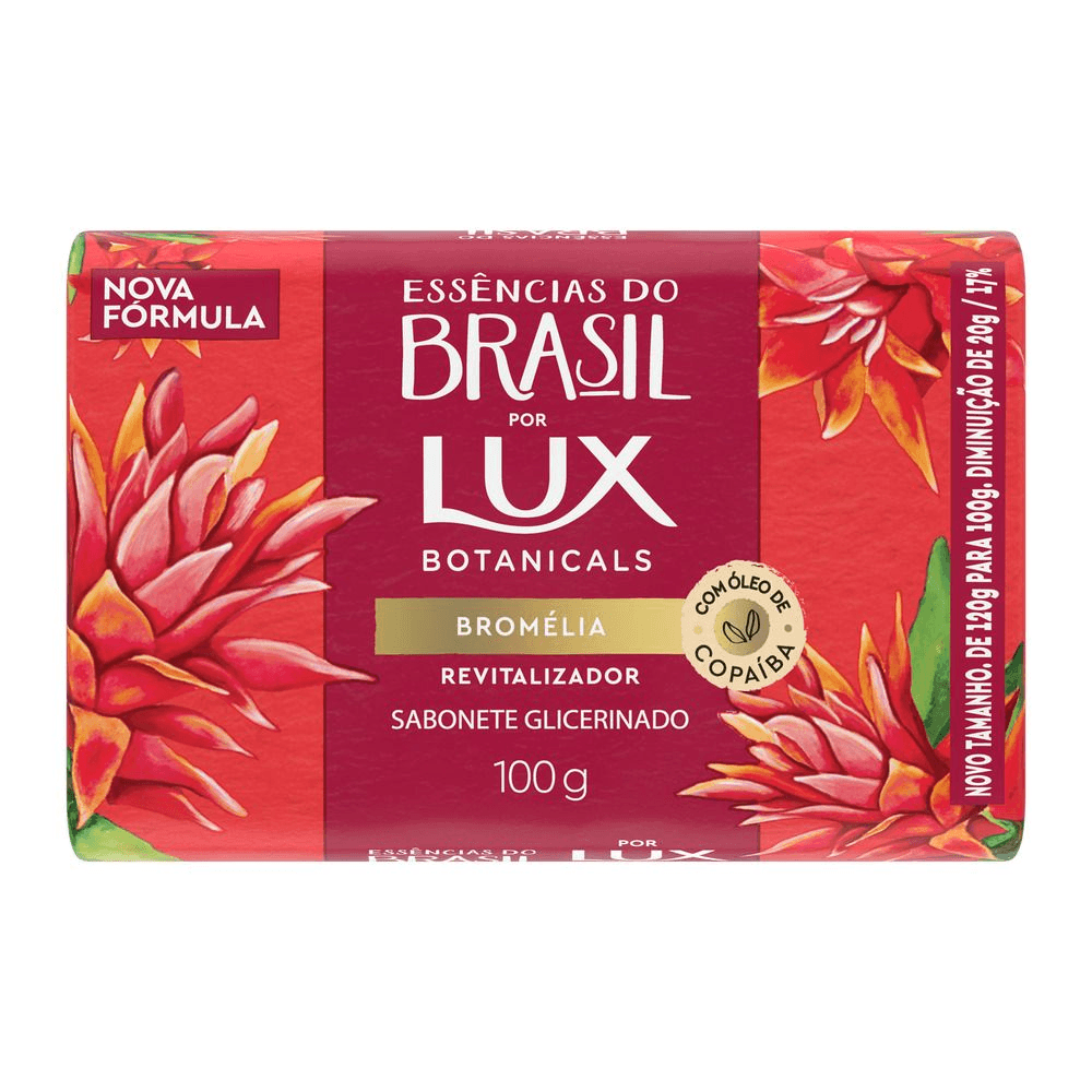 Sabonete em Barra Glicerinado Revitalizador Lux Essências do Brasil Bromélia 100g