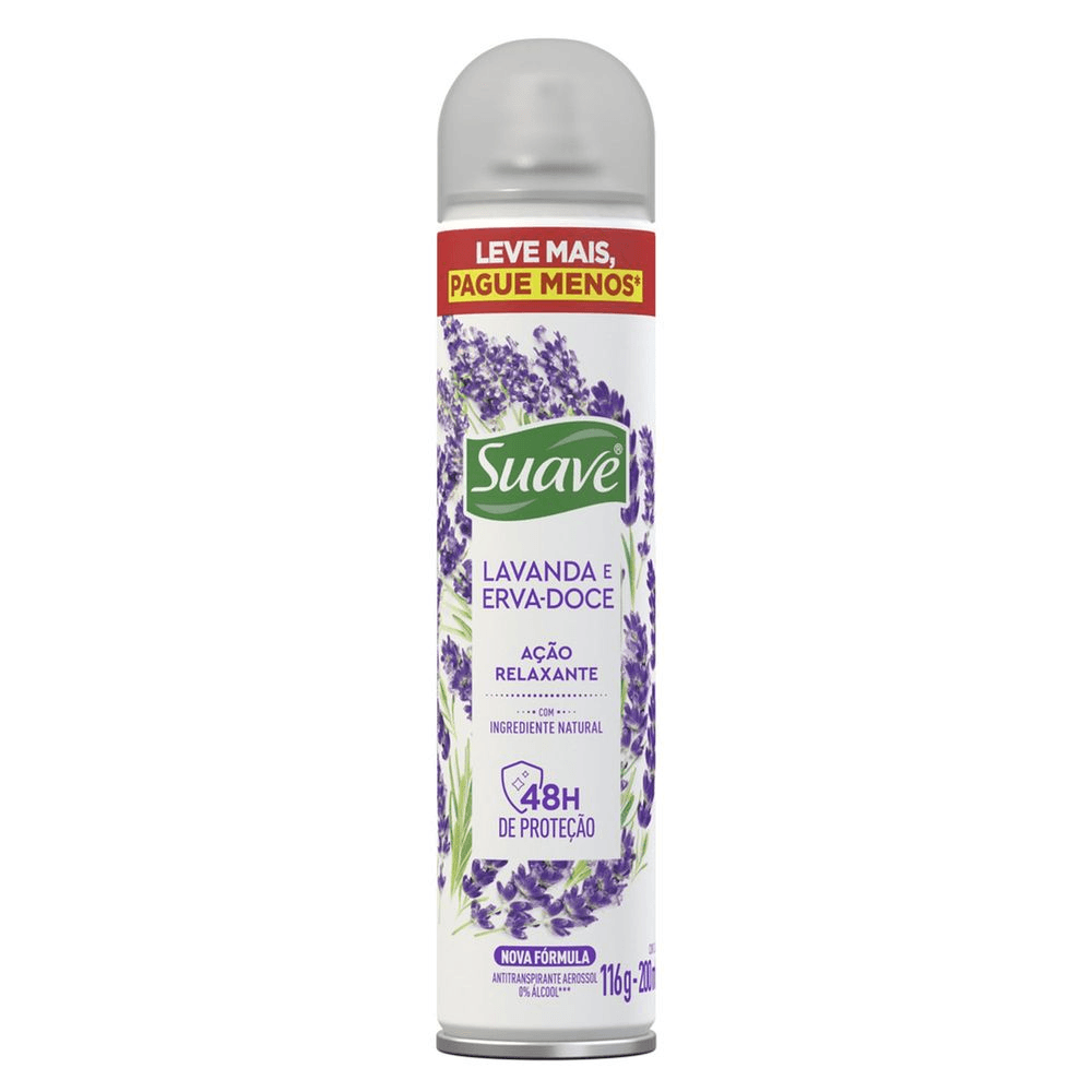 Desodorante Antitranspirante Aerossol Suave Lavanda e Erva-Doce 200ml