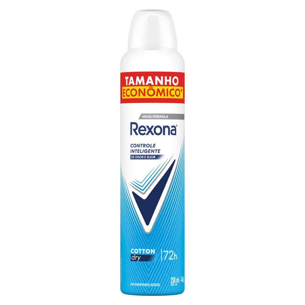 Desodorante Antitranspirante Aerosol Feminino Rexona Cotton Dry 250ml
