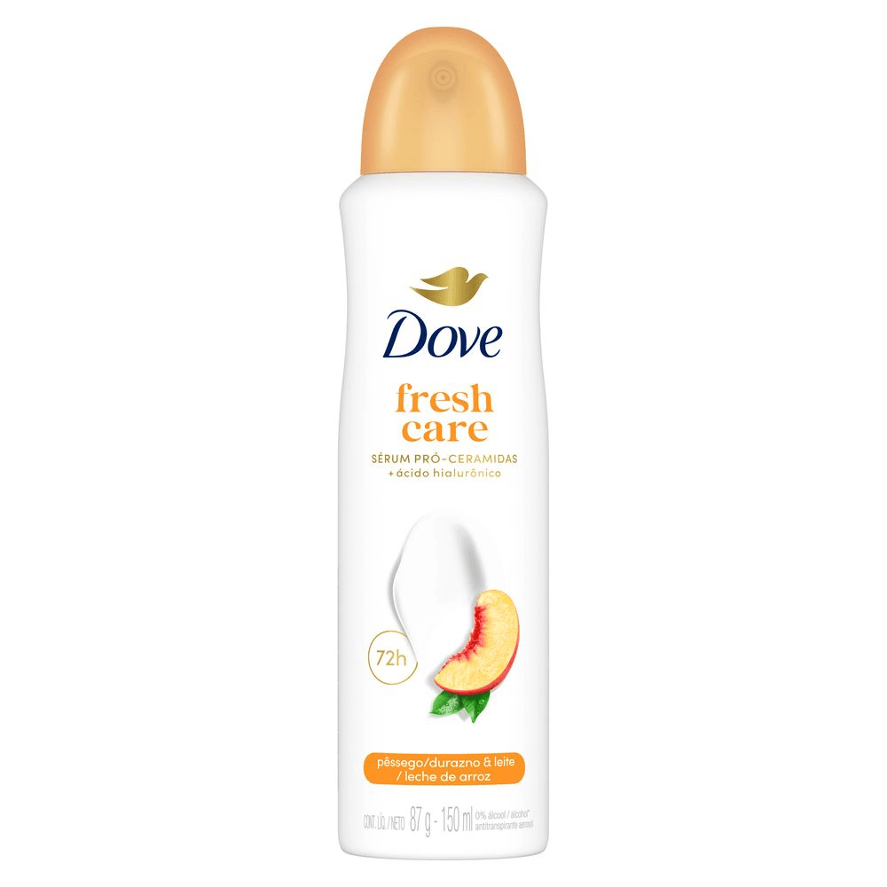 Desodorante Antitranspirante Vegano Dove Fresh Care Pêssego e Leite de Arroz 150ml