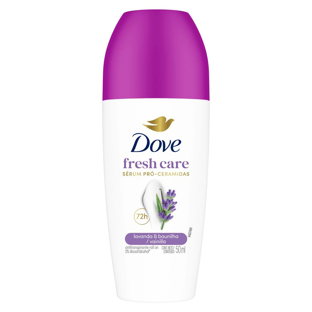 Desodorante Roll-On Antitranspirante Vegano Dove Fresh Care Lavanda & Baunilha 50ml