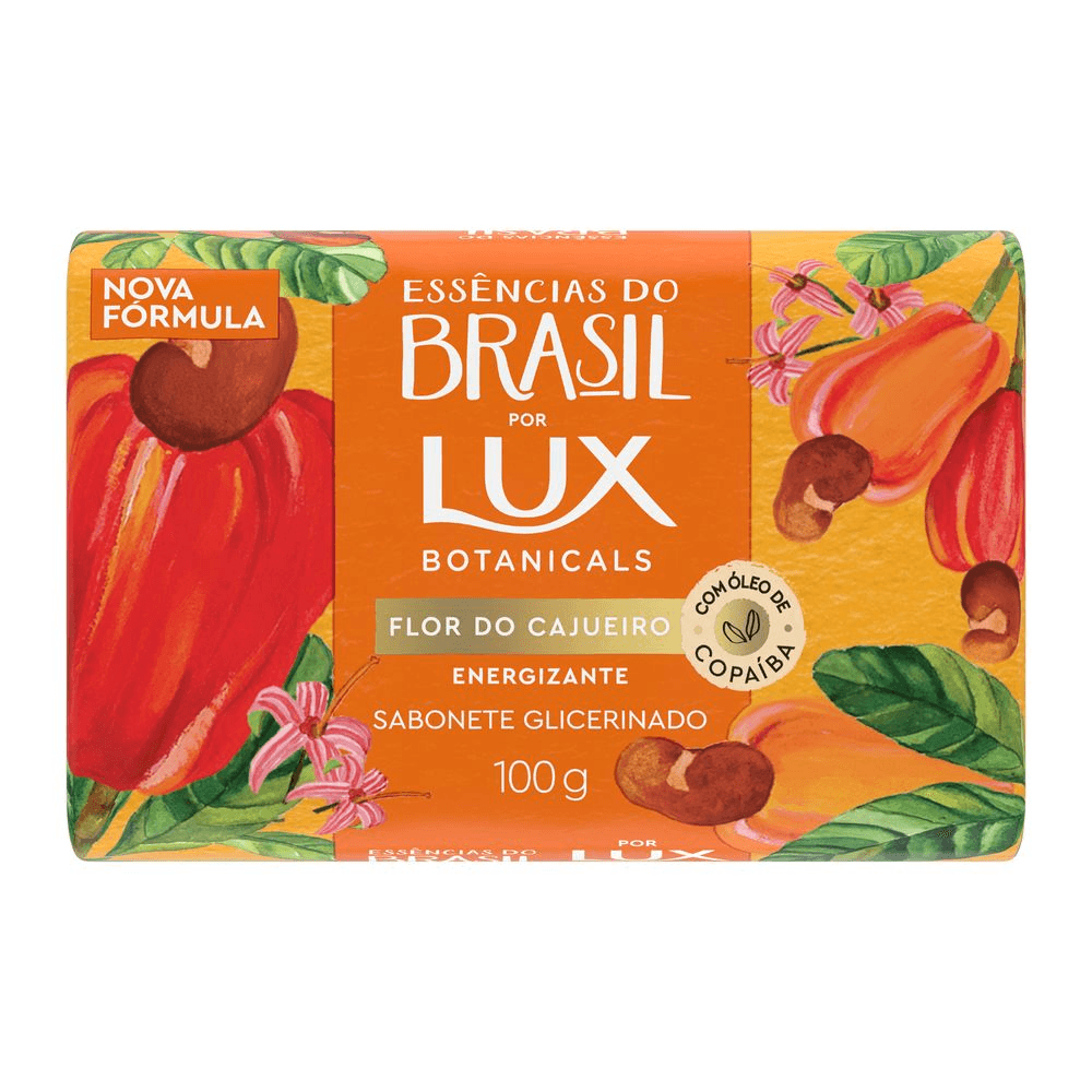 Sabonete em Barra Hidratante Vegano Lux Essências do Brasil Flor do Cajueiro 100g