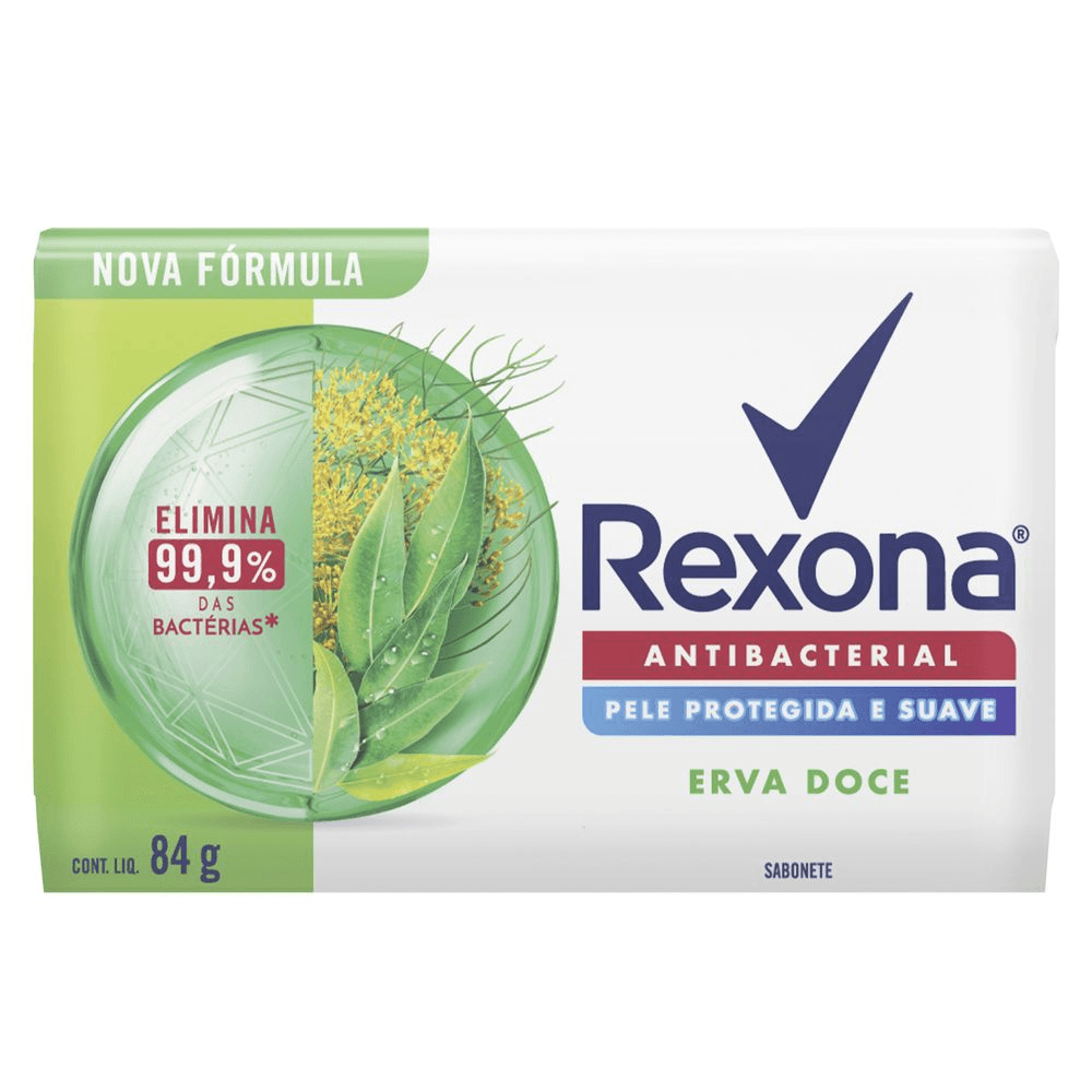 Sabonete em Barra Antibacterial Rexona Erva-doce 84g