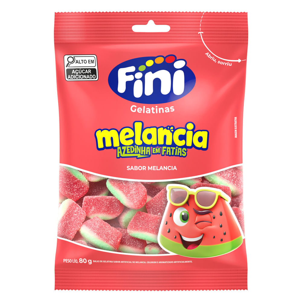 BALA DE GELATINA MELANCIA 80G FINI